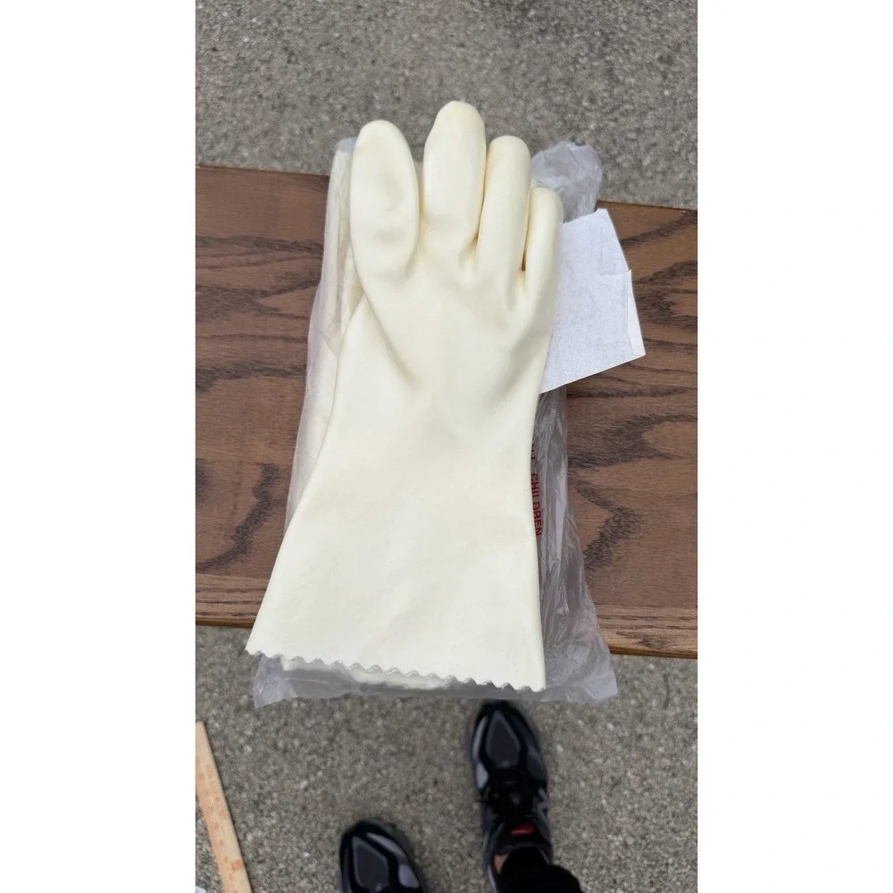 New Fleece‎ Lined Rubber Cleaning Gloves Household Kitchen Pair